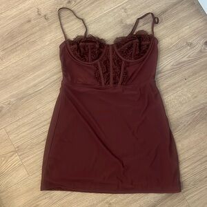 Urban outfitters brown corset dress